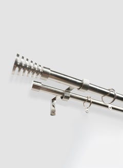 Comet Double Extendable Window Curtain Rod Set Unique Quality Curtains Pole and Rod to Suit your Curtain Collections Brushed Nickel