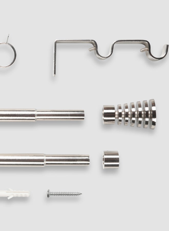 Switch - Comet Double Extendable Window Curtain Rod Set Unique Quality Curtains Pole and Rod to Suit your Curtain Collections Brushed Nickel - Image 1