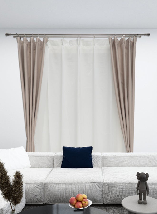 Switch - Comet Double Extendable Window Curtain Rod Set Unique Quality Curtains Pole and Rod to Suit your Curtain Collections Brushed Nickel - Image 1