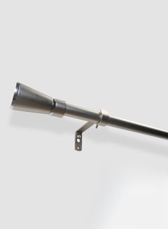 Cone Single Extendable Window Curtain Rod Set Unique Quality Curtains Pole and Rod to Suit your Curtain Collections Satin Nickel 160/300cm