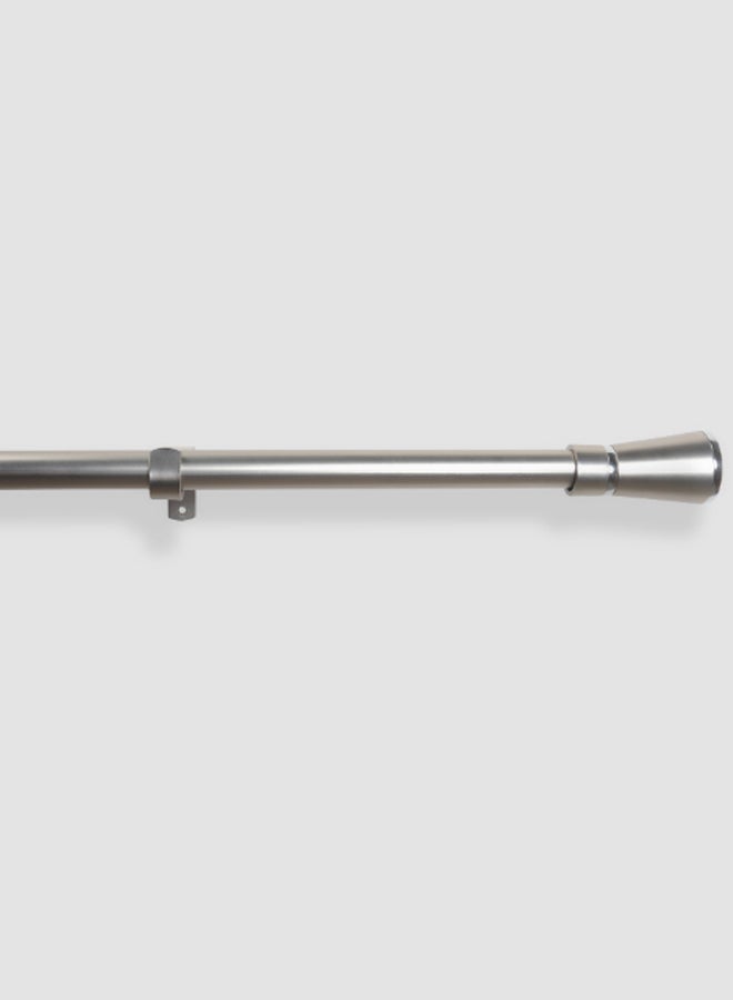 Switch - Cone Single Extendable Window Curtain Rod Set Unique Quality Curtains Pole and Rod to Suit your Curtain Collections Satin Nickel 160/300cm - Image 1