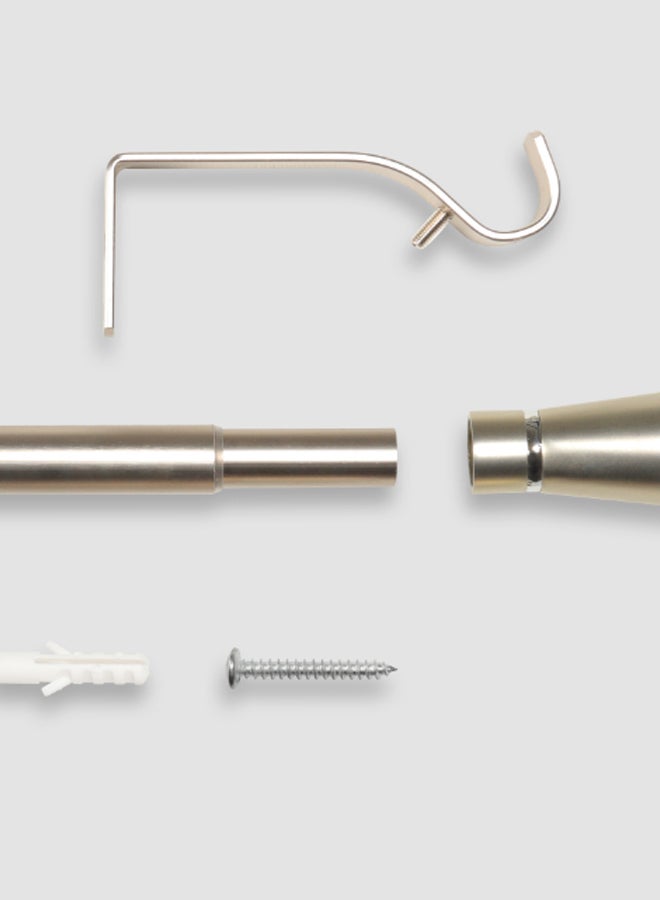 Switch - Cone Single Extendable Window Curtain Rod Set Unique Quality Curtains Pole and Rod to Suit your Curtain Collections Satin Nickel 160/300cm - Image 1