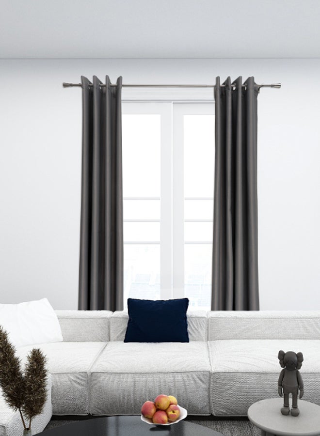 Switch - Cone Single Extendable Window Curtain Rod Set Unique Quality Curtains Pole and Rod to Suit your Curtain Collections Satin Nickel 160/300cm - Image 1