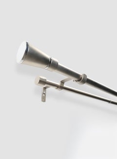 Cone Double Extendable Window Curtain Rod Set Unique Quality Curtains Pole and Rod to Suit your Curtain Collections Satin Nickel 160/300cm
