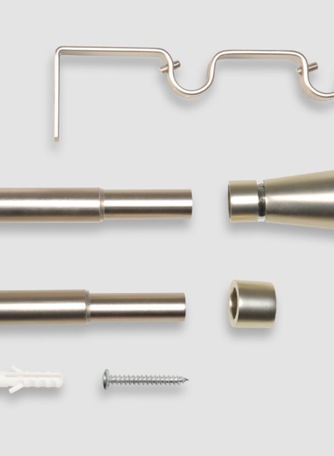 Switch - Cone Double Extendable Window Curtain Rod Set Unique Quality Curtains Pole and Rod to Suit your Curtain Collections Satin Nickel 160/300cm - Image 1