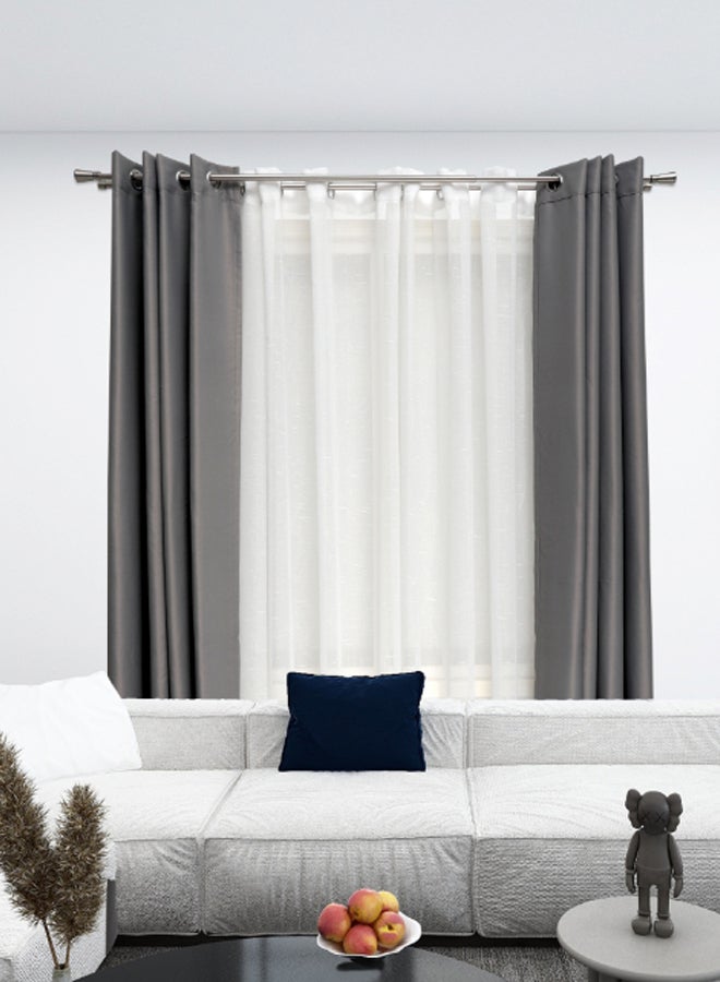 Switch - Cone Double Extendable Window Curtain Rod Set Unique Quality Curtains Pole and Rod to Suit your Curtain Collections Satin Nickel 160/300cm - Image 1