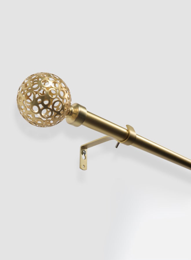 ebb & flow - Global Single Extendable Window Curtain Rod Set Unique Quality Curtains Pole and Rod to Suit your Curtain Collections Polished Brass 160/300cm, Extended 210/300cm - Image 1