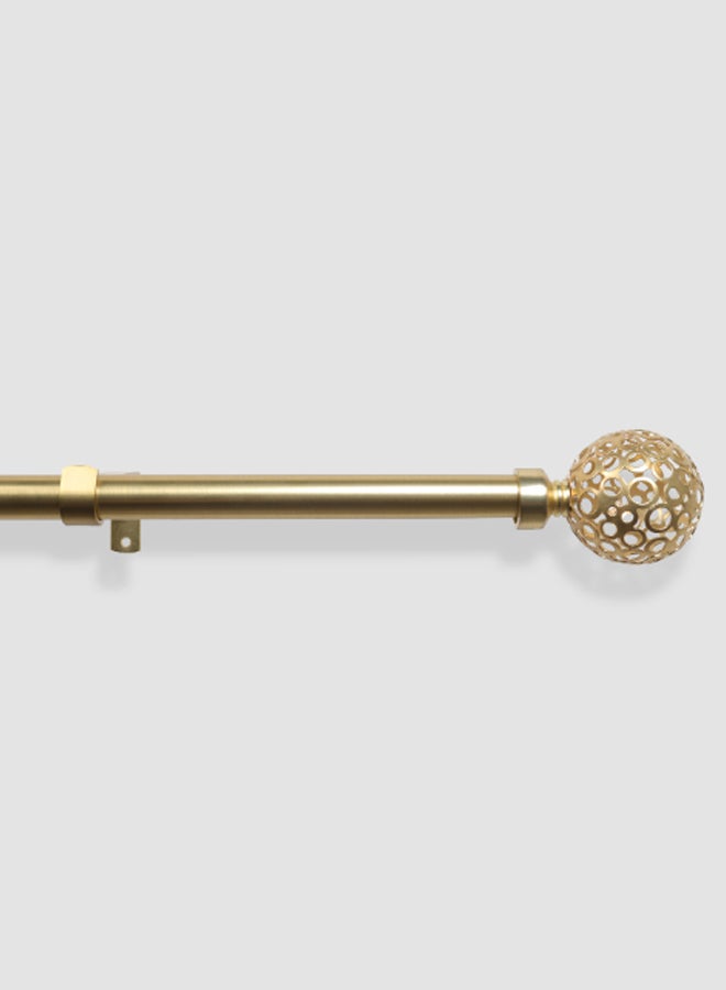 ebb & flow - Global Single Extendable Window Curtain Rod Set Unique Quality Curtains Pole and Rod to Suit your Curtain Collections Polished Brass 160/300cm, Extended 210/300cm - Image 1
