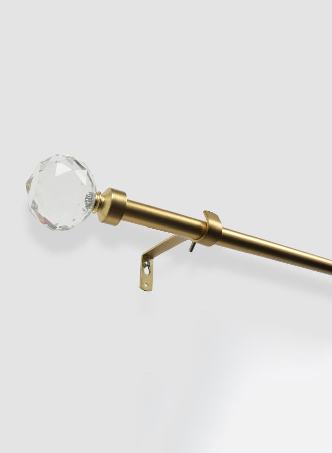 ebb & flow - Diamond Single Extendable Window Curtain Rod Set Unique Quality Curtains Pole and Rod to Suit your Curtain Collections Polished Brass 120/210cm - Image 1
