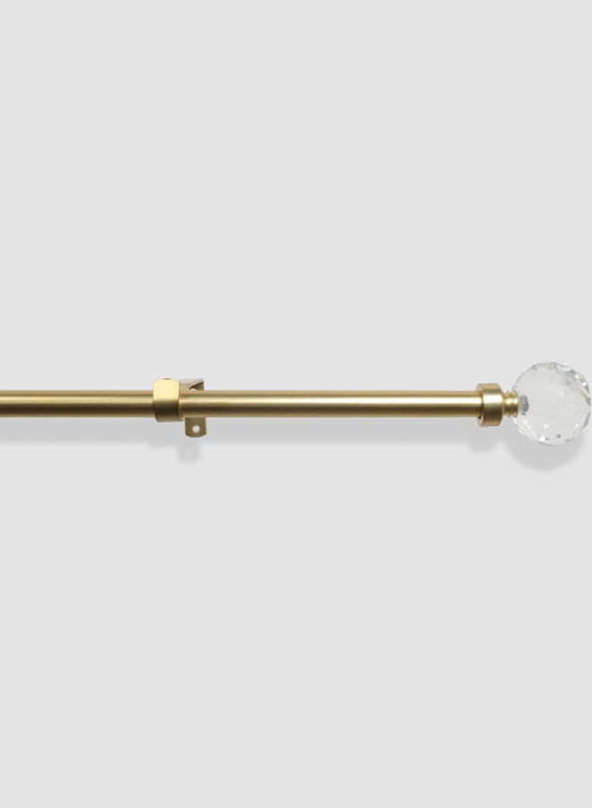 ebb & flow - Diamond Single Extendable Window Curtain Rod Set Unique Quality Curtains Pole and Rod to Suit your Curtain Collections Polished Brass 120/210cm - Image 1
