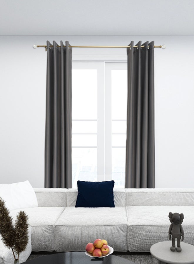 ebb & flow - Diamond Single Extendable Window Curtain Rod Set Unique Quality Curtains Pole and Rod to Suit your Curtain Collections Polished Brass 120/210cm - Image 1