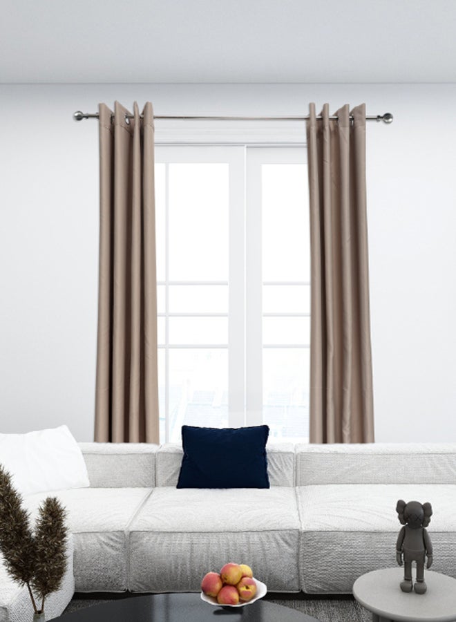 Switch - Ball Single Extendable Window Curtain Rod Set Unique Quality Curtains Pole and Rod to Suit your Curtain Collections Brushed Nickel 120/210cm - Image 1