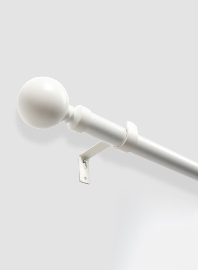 Switch - Ball Single Extendable Window Curtain Rod Set Unique Quality Curtains Pole and Rod to Suit your Curtain Collections Matt White 160/300cm - Image 1