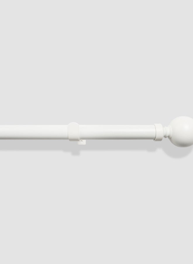 Switch - Ball Single Extendable Window Curtain Rod Set Unique Quality Curtains Pole and Rod to Suit your Curtain Collections Matt White 160/300cm - Image 1