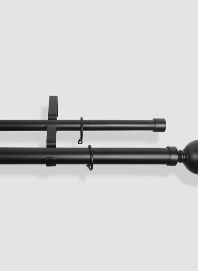 Switch - Ball Double Extendable Window Curtain Rod Set Unique Quality Curtains Pole and Rod to Suit your Curtain Collections Matt Black 160/300cm - Image 1
