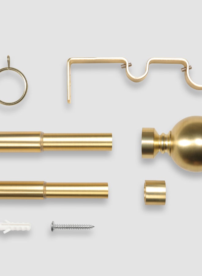 ebb & flow - Ball Double Extendable Window Curtain Rod Set Unique Quality Curtains Pole and Rod to Suit your Curtain Collections Polished Brass 160/300cm - Image 1