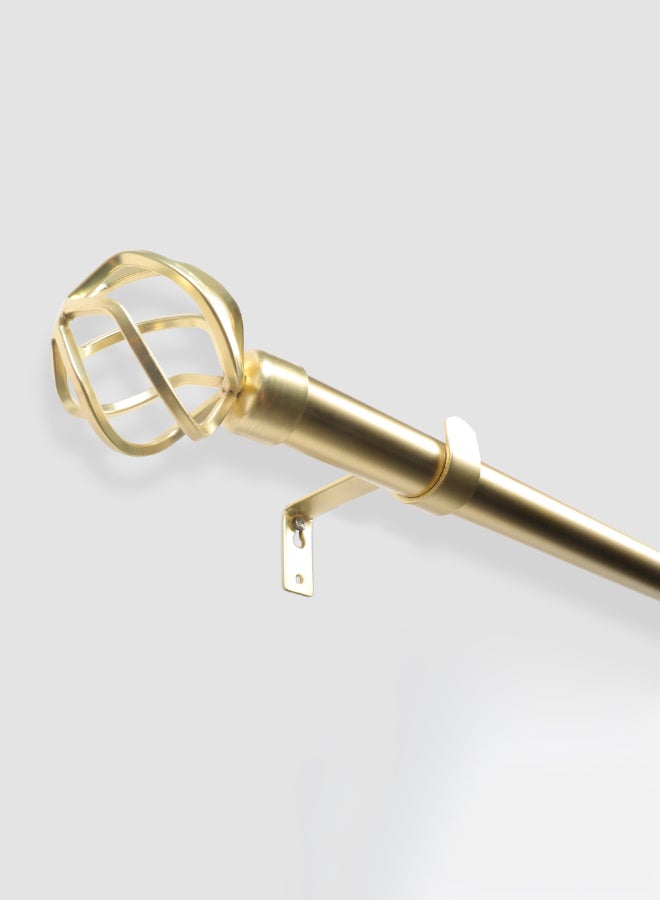 Switch - Bird Cage Single Extendable Window Curtain Rod Set Unique Quality Curtains Pole and Rod to Suit your Curtain Collections Polished Brass - Image 1