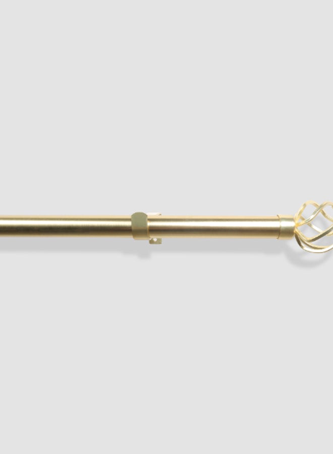 Switch - Bird Cage Single Extendable Window Curtain Rod Set Unique Quality Curtains Pole and Rod to Suit your Curtain Collections Polished Brass - Image 1