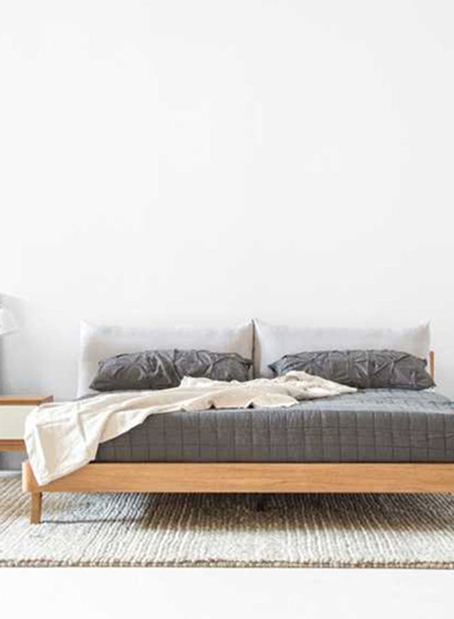 Switch - Bed Base & Headboard - Double Size Bed Wood Wood/Grey Color - Size Double - Modern Home Wood/Grey Doublecm - Image 1