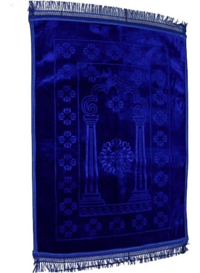 Rosh Soft Velvet Prayer Mat Blue  - Image 1
