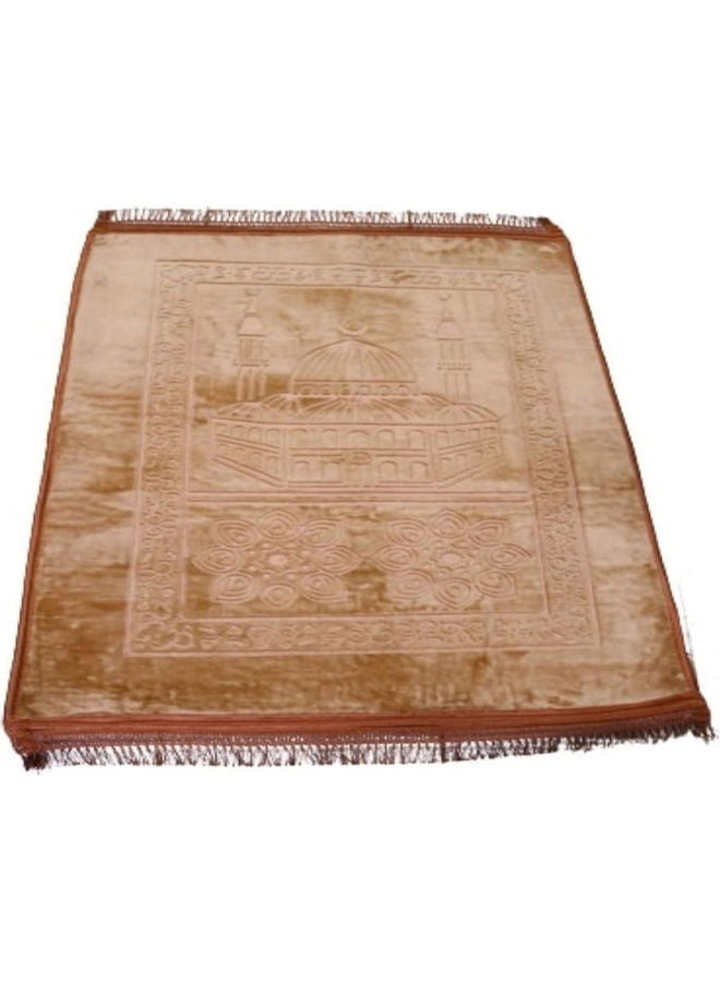 Rosh Soft Velvet Prayer Mat Brown  - Image 1