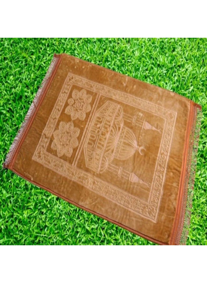 Rosh Soft Velvet Prayer Mat Brown  - Image 2