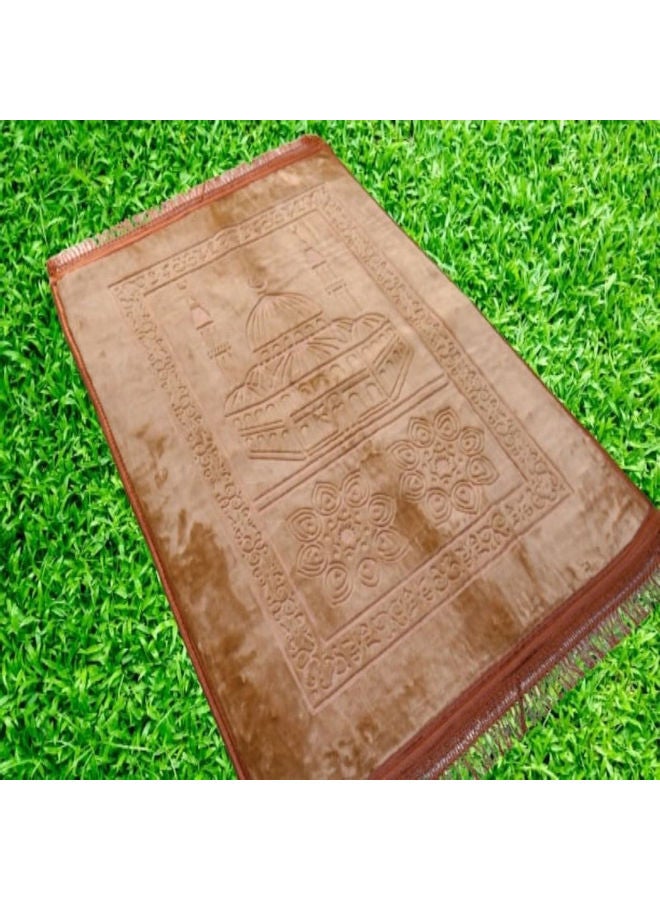 Rosh Soft Velvet Prayer Mat Brown  - Image 3