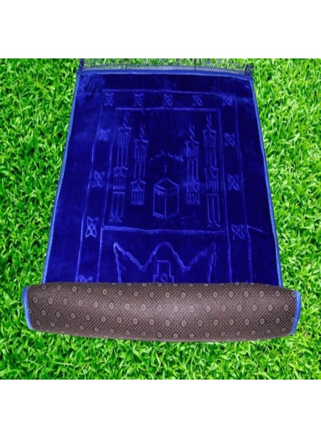 Rosh Soft Velvet Prayer Mat Blue  - Image 2