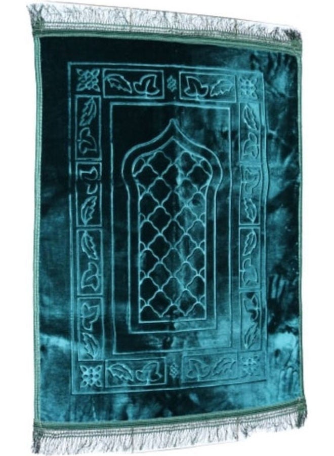 Rosh Soft Velvet Prayer Mat Green  - Image 1