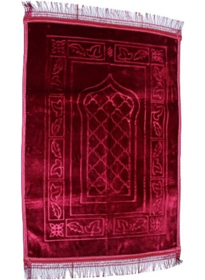 Rosh Soft Velvet Prayer Mat Red  - Image 1