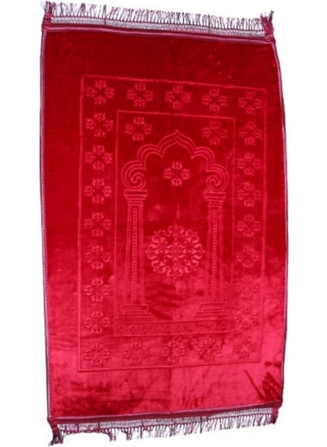 Rosh Soft Velvet Prayer Mat Red  - Image 1
