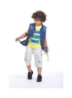 Casual Plain Basic Collared Neck Sleeveless Vest Blue