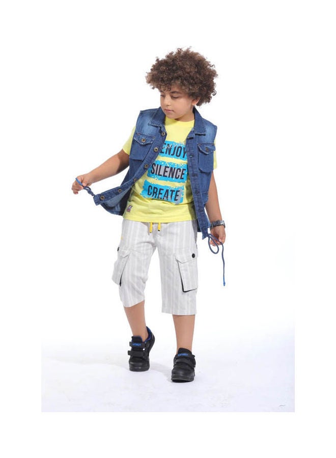 KTK by Katakit - Casual Plain Basic Collared Neck Sleeveless Vest Blue - Image 1