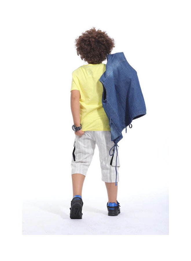 KTK by Katakit - Casual Plain Basic Collared Neck Sleeveless Vest Blue - Image 1