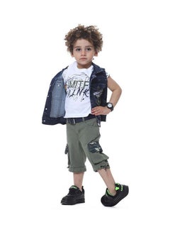 Casual Camouflage Crew Neck Short Sleeve  Sets Multicolour