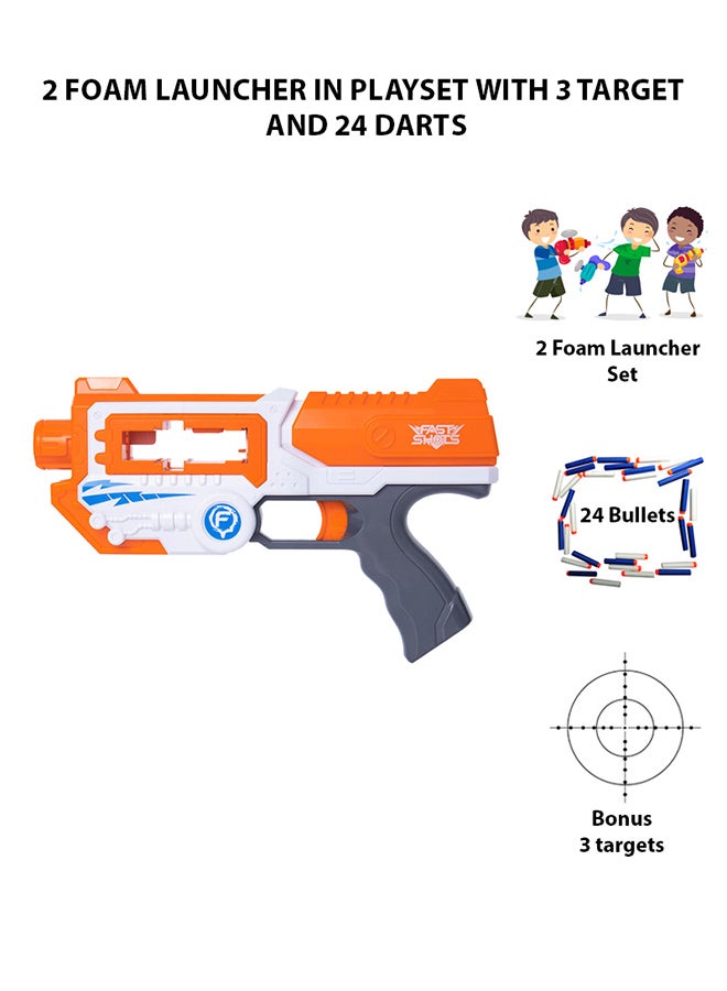 mumbo Jumbo - Missile launcher Foam blaster 2 Pcs set With 12 Foam Darts And 2 Targets - Image 1