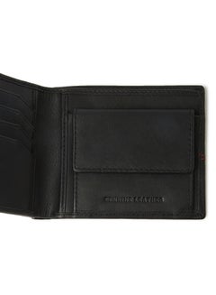 Red Tape Sewing Detailed Leather Wallet Black  - Image 4