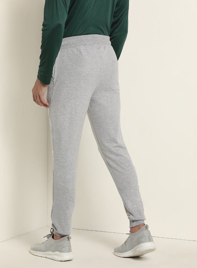 ABOF Men's Printed Comfortable Cotton Blend Casual Sweatpants Grey/White  - Image 2