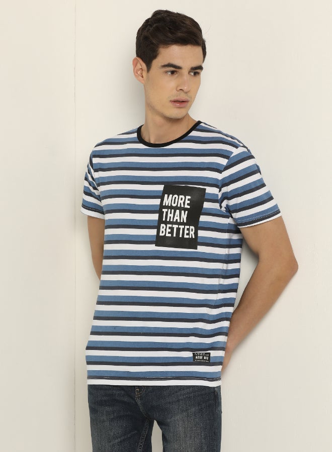 ABOF Comfortable Knitted Cotton Crew Neck T-Shirt Multicolour - Image 1