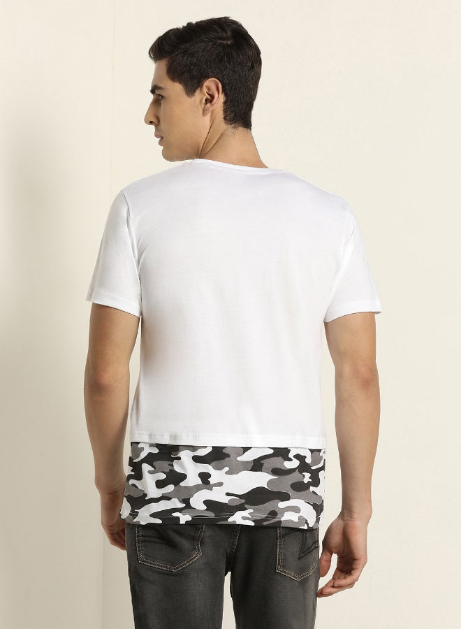 ABOF Stylish Knitted Crew Neck Cotton T-Shirt White - Image 2