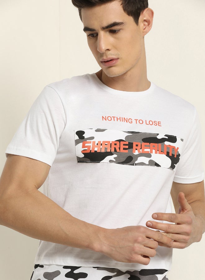 ABOF Stylish Knitted Crew Neck Cotton T-Shirt White - Image 3