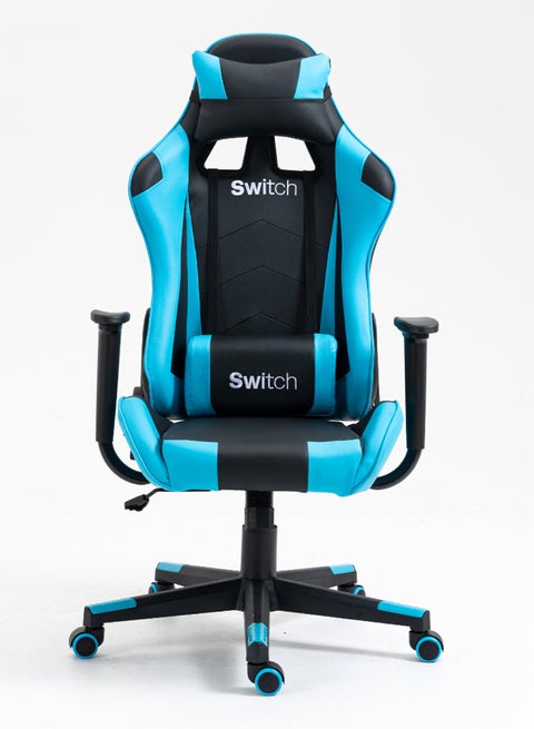 Drake High Back Ergonomically Stable, With Swivel Function, Adjustable In Full Reclining Faux Leather Computer Silla Gamer Racing Gaming Chair, In Black With Blue Accents 5727Lb Light Blue
