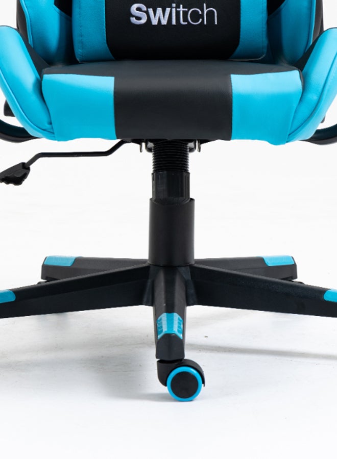 Switch - Drake High Back Ergonomically Stable, With Swivel Function, Adjustable In Full Reclining Faux Leather Computer Silla Gamer Racing Gaming Chair, In Black With Blue Accents 5727Lb Light Blue - Image 1