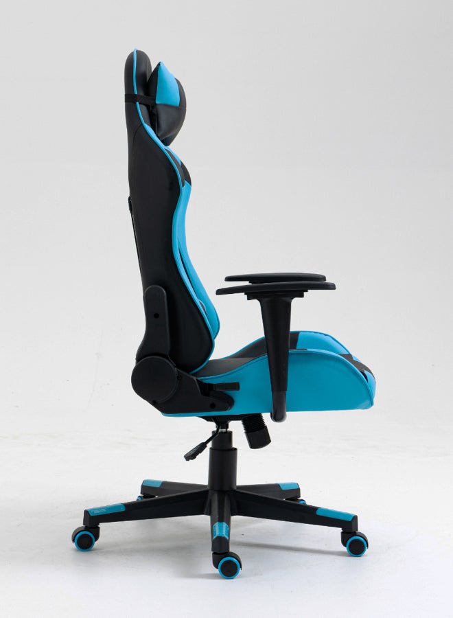 Switch - Drake High Back Ergonomically Stable, With Swivel Function, Adjustable In Full Reclining Faux Leather Computer Silla Gamer Racing Gaming Chair, In Black With Blue Accents 5727Lb Light Blue - Image 1