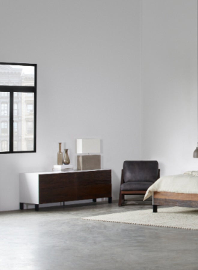 ebb & flow Bedroom Makeup Vanity Luxurious - White/Brown//Black Ronald Collection Wood Table - 4 Drawer Dresser For Hairstyle brown; grey-silver 183x56x68cm  - Image 3