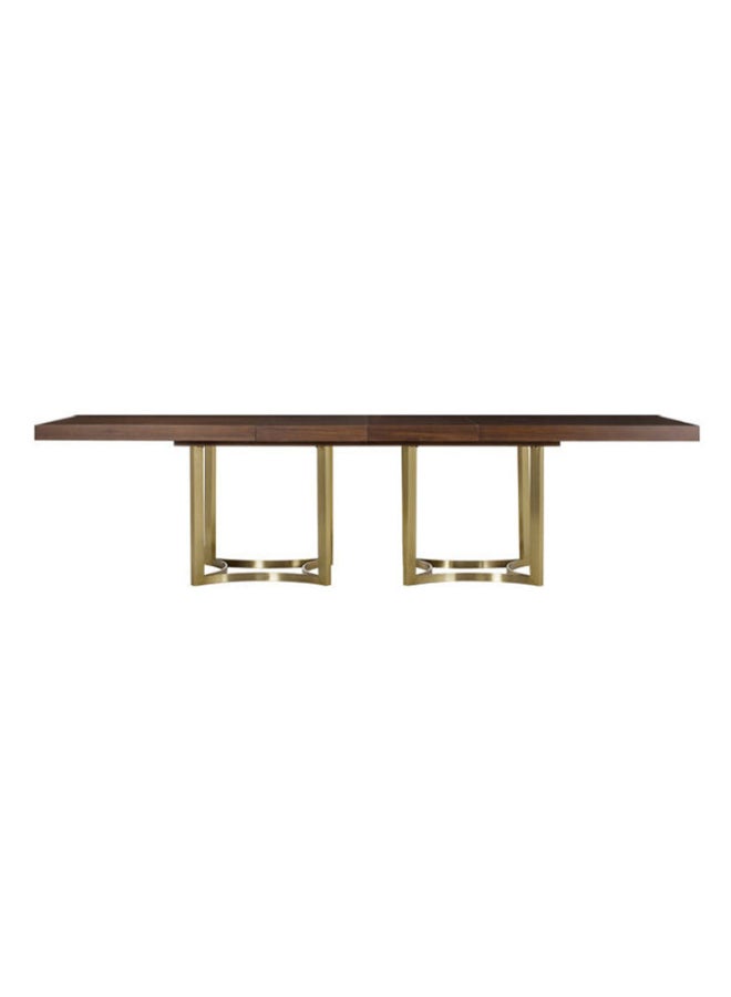 ebb & flow - Dining Table Luxurious - 8 Seater - Dining Table - Walnut/Brass Chester Collection Walnut Wood Dining Table - Walnut/Brass 203x76x102cm - Image 1