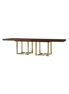 Dining Table Luxurious - 8 Seater - Dining Table - Walnut/Brass Chester Collection Walnut Wood Dining Table - Walnut/Brass 203x76x102cm