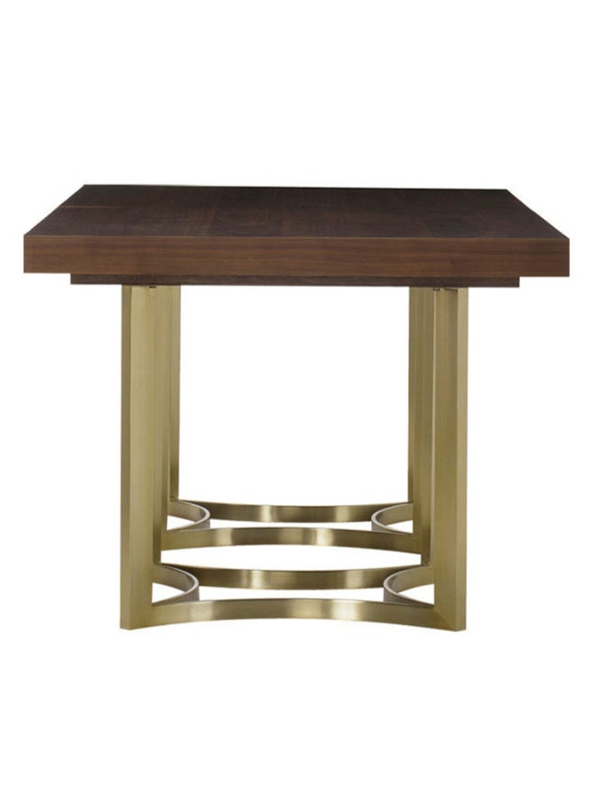 ebb & flow - Dining Table Luxurious - 8 Seater - Dining Table - Walnut/Brass Chester Collection Walnut Wood Dining Table - Walnut/Brass 203x76x102cm - Image 1