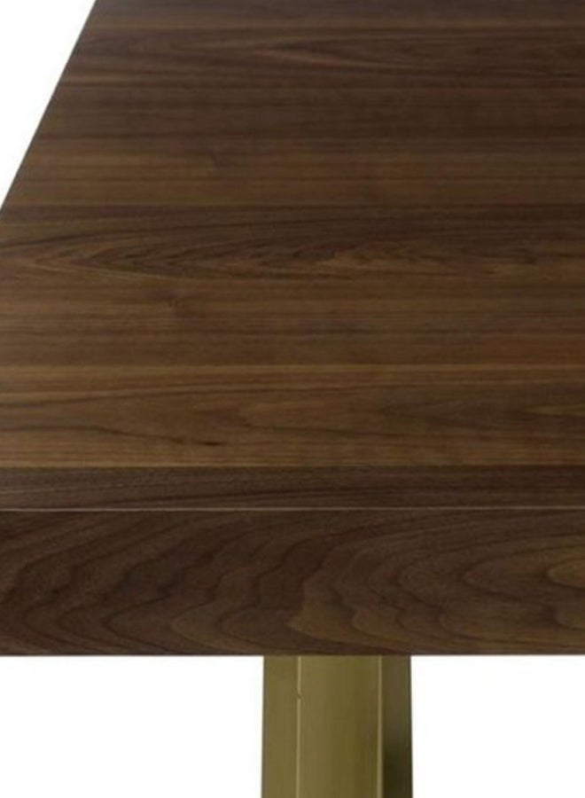 ebb & flow - Dining Table Luxurious - 8 Seater - Dining Table - Walnut/Brass Chester Collection Walnut Wood Dining Table - Walnut/Brass 203x76x102cm - Image 1