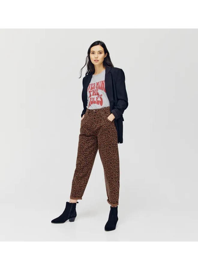 promod - High-Waist Trousers Brown - Image 1